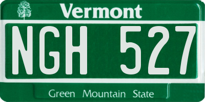 VT license plate NGH527