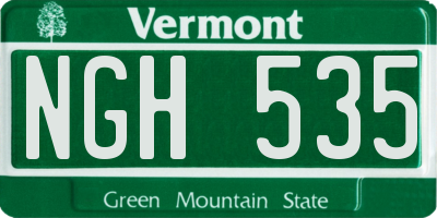 VT license plate NGH535