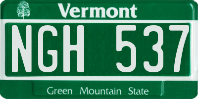 VT license plate NGH537