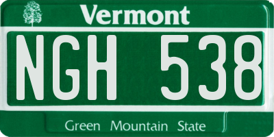 VT license plate NGH538