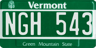 VT license plate NGH543