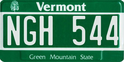 VT license plate NGH544