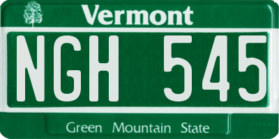 VT license plate NGH545