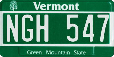 VT license plate NGH547