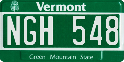 VT license plate NGH548