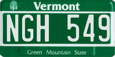 VT license plate NGH549