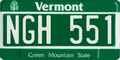 VT license plate NGH551