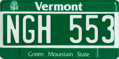 VT license plate NGH553