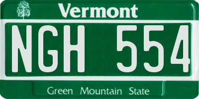 VT license plate NGH554