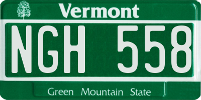 VT license plate NGH558