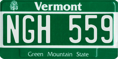 VT license plate NGH559