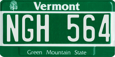 VT license plate NGH564