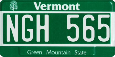 VT license plate NGH565