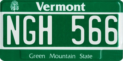VT license plate NGH566