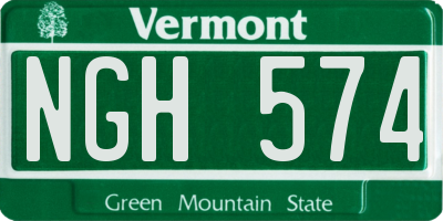 VT license plate NGH574
