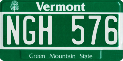 VT license plate NGH576