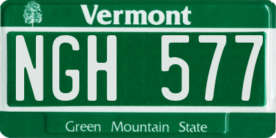 VT license plate NGH577