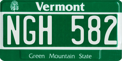 VT license plate NGH582