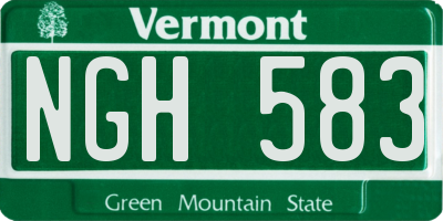 VT license plate NGH583