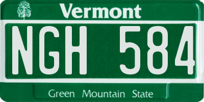 VT license plate NGH584