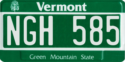VT license plate NGH585