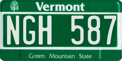 VT license plate NGH587