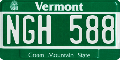 VT license plate NGH588