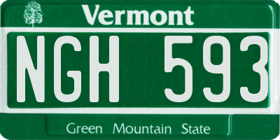 VT license plate NGH593
