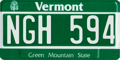 VT license plate NGH594