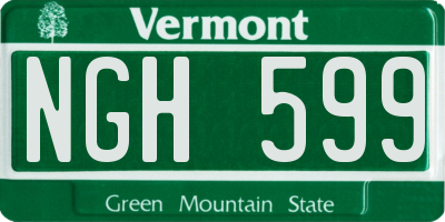 VT license plate NGH599