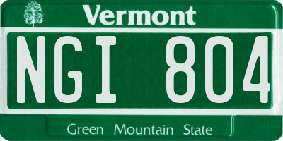 VT license plate NGI804
