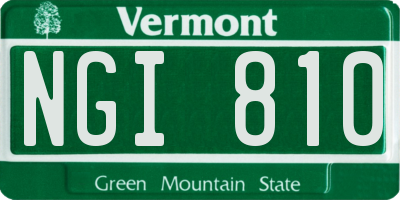 VT license plate NGI810