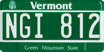 VT license plate NGI812
