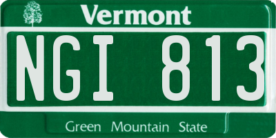 VT license plate NGI813