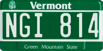 VT license plate NGI814