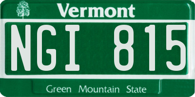 VT license plate NGI815