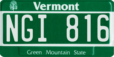 VT license plate NGI816