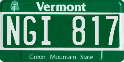 VT license plate NGI817