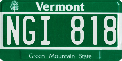 VT license plate NGI818