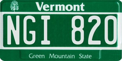 VT license plate NGI820