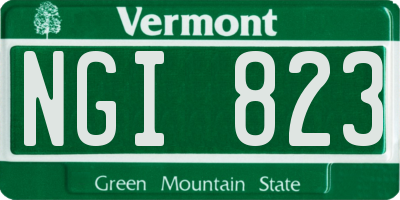 VT license plate NGI823