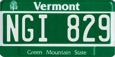 VT license plate NGI829