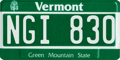 VT license plate NGI830