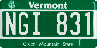 VT license plate NGI831