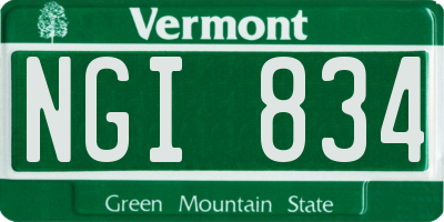 VT license plate NGI834