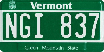 VT license plate NGI837