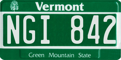 VT license plate NGI842