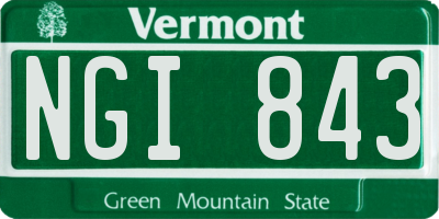 VT license plate NGI843