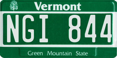 VT license plate NGI844