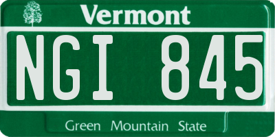 VT license plate NGI845